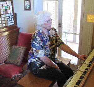 Marjorie at the player piano